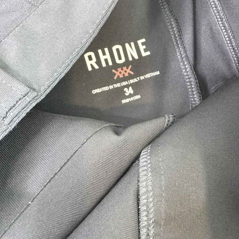 Rhone Pants Mens 34‎ Black Performance Stretch Straight Leg Travel Workwear